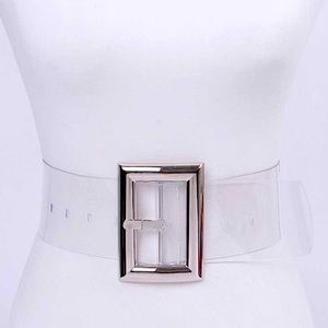 Plus Size Clear & Silver Waist Statement Belt
